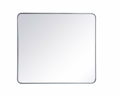 Evermore Soft Corner Silver Rectangular Mirror (MR803640S)