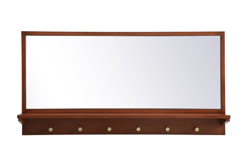 Elle Pecan Entryway Mirror With Shelf (MR504221PE)