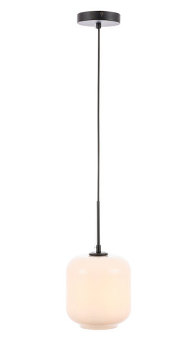 Collier 1 Light Black Pendant With Frosted White Glass (LD2273BK)