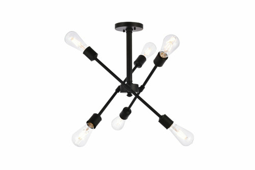 Axel 6 Lights Black Flushmount (LD8003D17BLA)