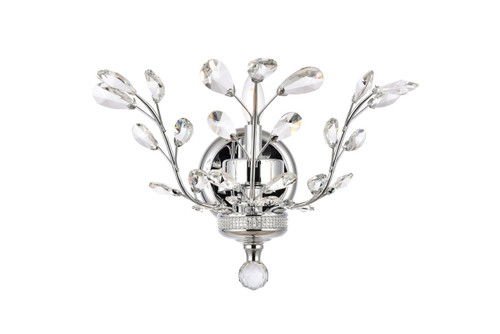 Orchid 1 Light Chrome Wall Sconce With Clear Crystal (V2011W16C/RC)