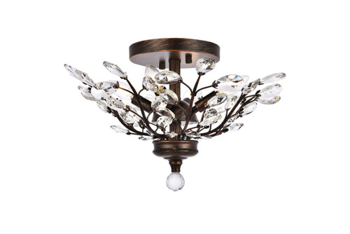 Orchid 4 Light Dark Bronze Flush Mount With Clear Crystal (V2011F20DB/RC)