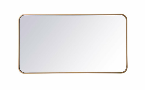 Evermore Soft Corner Brass Rectangular Mirror (MR802240BR)