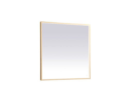 Pier LED Brass Square Mirror (MRE63636BR)
