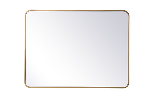 Evermore Soft Corner Brass Rectangular Mirror (MR803040BR)