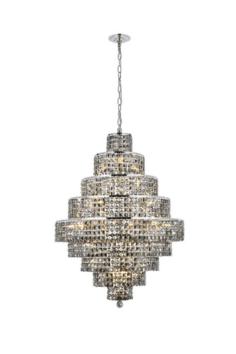 Maxime 20 Light Chrome Chandelier With Crystal (2039D30C-SS/RC)