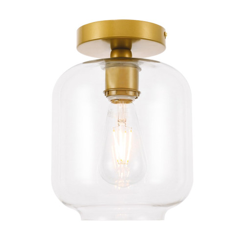 Collier 1 Light Brass And Clear Glass Flush Mount (LD2270BR)