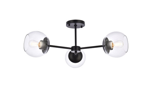 Briggs 26 Inch Flush Mount In Black With Clear Shade (LD648F26BK)
