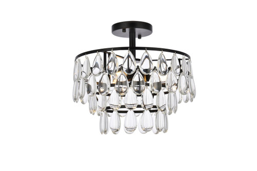 Elegant Furniture and Lighting Mila 14 Inch Flush Mount In Black (1103F14BK)