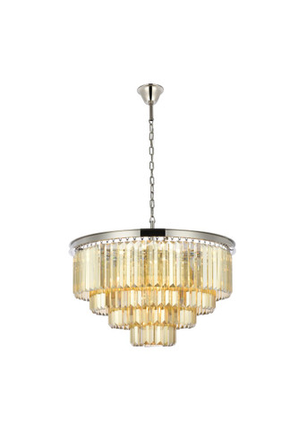 Sydney 17 Light Polished Nickel Chandelier Golden Teak (Smoky) Royal Cut Crystal (1231D32PN-GT/RC)
