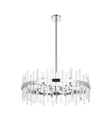Serena 32 Inch Crystal Round Chandelier In Chrome (2200D32C)