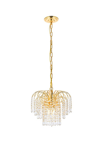 Falls 3 Light Gold Pendant With Clear Crystal (V6801D14G/RC)