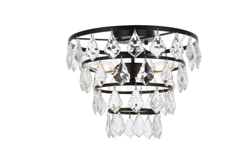 Ella 3 Light Black Flush Mount (1101F14BK)