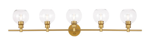 Collier 5 Light Brass Bath Sconce With Clear Glass (LD2326BR)