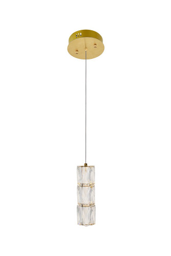 Polaris 1 Light LED Gold Pendant With Clear Crystal (3500D1G)