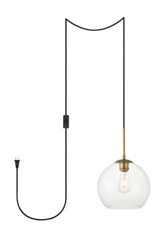 Baxter 1 Light Brass Plug-In Pendant With Clear Glass (LDPG2212BR)