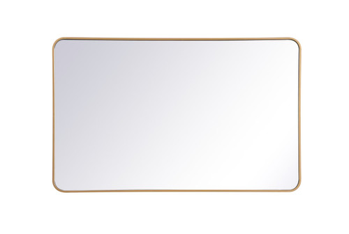 Evermore Soft Corner Brass Rectangular Mirror (MR803048BR)