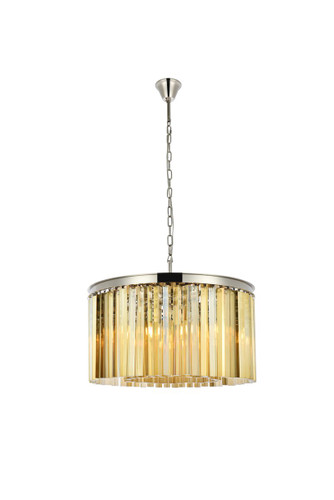 Sydney 8 Light Polished Nickel Chandelier Golden Teak (Smoky) Royal Cut Crystal (1208D26PN-GT/RC)