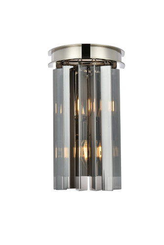 Sydney 2 Light Polished Nickel Wall Sconce With Crystal (1208W8PN-SS/RC)