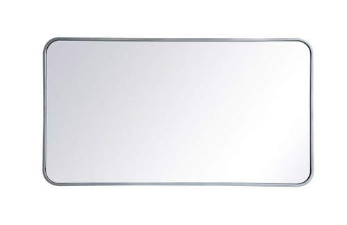 Evermore Soft Corner Silver Rectangular Mirror (MR802240S)