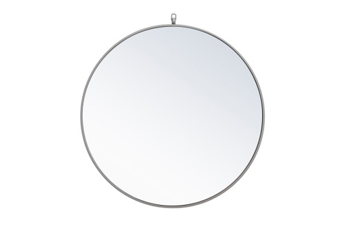 Rowan Grey Round Mirror With Decorative Hook (MR4057GR)