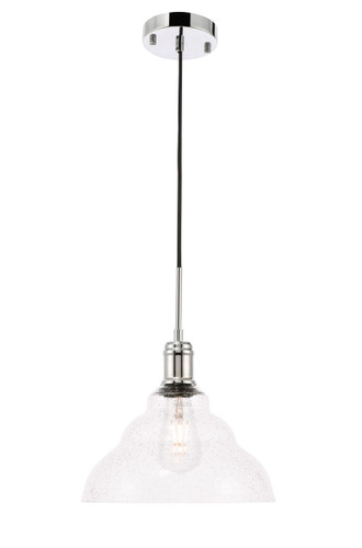 Gil 1 Light Chrome And Clear Seeded Glass Pendant (LD6220C)