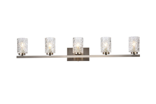 Cassie 5 Lights Bath Sconce In Satin Nickel With Clear Shade (LD7029W41SN)