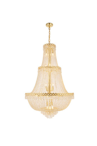 Century 17 Light Gold Chandelier With Clear Crystal (V1900G30G/RC)