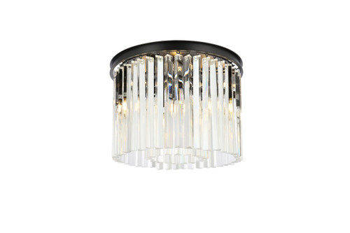 Sydney 6 Light Matte Black Flush Mount With Clear Crystal (1208F20MB/RC)