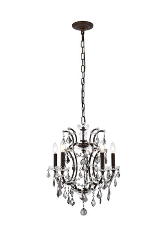 Elena 5 Light Rustic Intent Pendant With Crystal (1138D18RI-SS/RC)