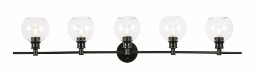 Collier 5 Light Black Bath Sconce With Clear Glass (LD2326BK)