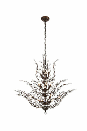 Orchid 18 Light Dark Bronze Chandelier With Clear Crystal (V2011G41DB/RC)