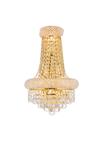 Primo 4 Light Gold Wall Sconce With Clear Crystal (V1800W12SG/RC)