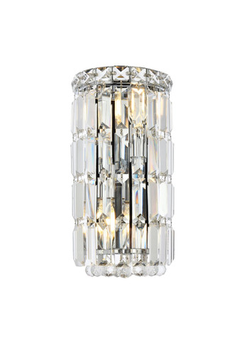 Maxime 2 Light Chrome Wall Sconce With Clear Crystal (V2030W6C/RC)