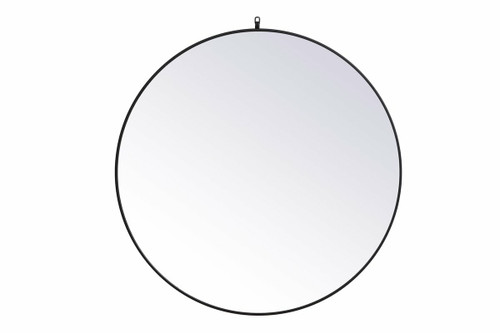 Monet Black Round Mirror With Decorative Hook (MR4745BK)