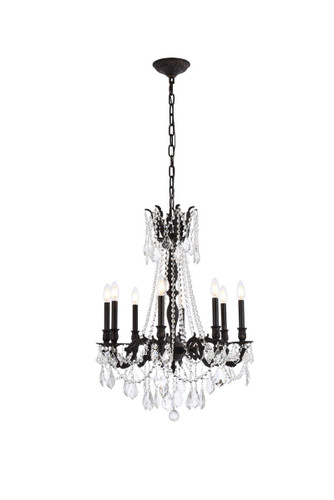 Rosalia 8 Light Dark Bronze Chandelier With Clear Crystal (9208D24DB/RC)