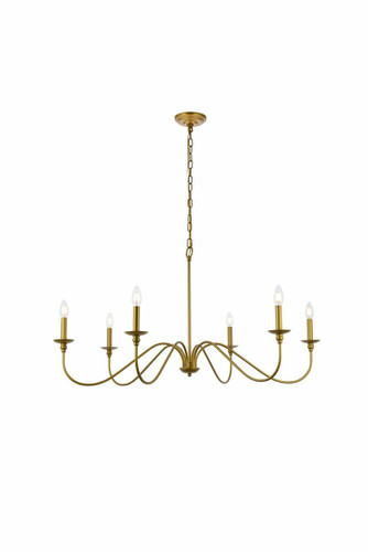 Rohan 6 Light Brass Chandelier (LD5056D42BR)