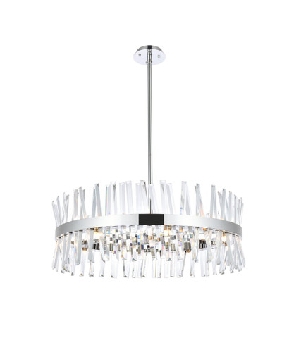 Serephina 32 Inch Crystal Round Chandelier Light In Chrome (6200D32C)