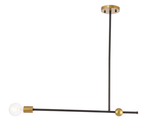 Brees 1 Light Black And Brass Pendant (LD8041D27BK)