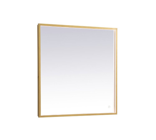 Pier LED Brass Rectangular Mirror (MRE62736BR)