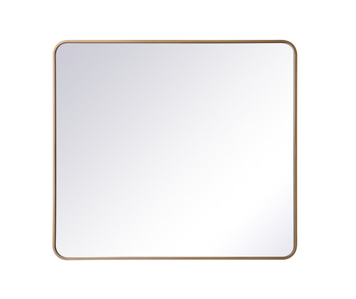 Evermore Soft Corner Brass Rectangular Mirror (MR803640BR)