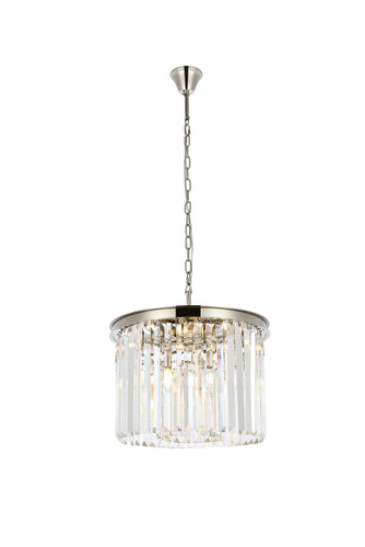 Sydney 6 Light Polished Nickel Pendant With Clear Crystal (1238D20PN/RC)