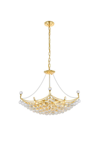 Corona 8 Light Gold Chandelier With Clear Crystal (V9800D28G/RC)