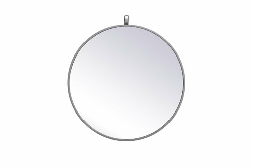 Monet Grey Round Mirror With Decorative Hook (MR4721GR)