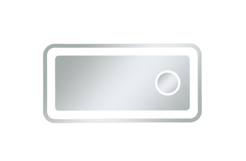 Lux LED Glossy White Rectangular Mirror With Magnifier (MRE52040)