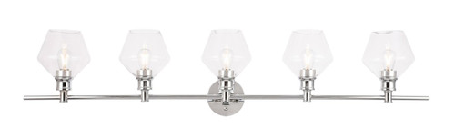 Elegant Furniture and Lighting Gene 5 Light Chrome And Clear Glass Wall Sconce (LD2324C)