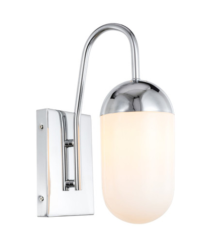 Kace 1 Light Chrome Bath Sconce With Frosted White Glass (LD6171C)