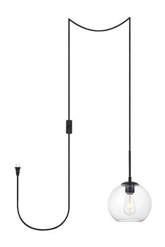 Baxter 1 Light Black Plug-In Pendant With Clear Glass (LDPG2206BK)