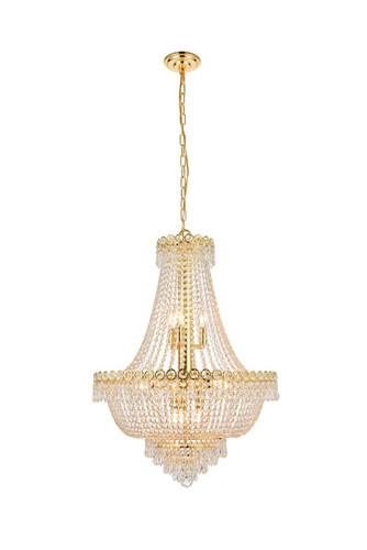 Century 12 Light Gold Chandelier With Clear Crystal (V1900D24G/RC)