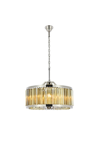 Chelsea 8 Light Polished Nickel Chandelier With Crystal (1203D28PN-GT/RC)